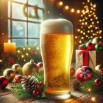 DALL·E 2024-12-22 16.17.45 - A photorealistic image of a freshly poured beer in a tall, frosty glass, with golden liquid and a thick white foam head. The beer is placed on a woode.webp